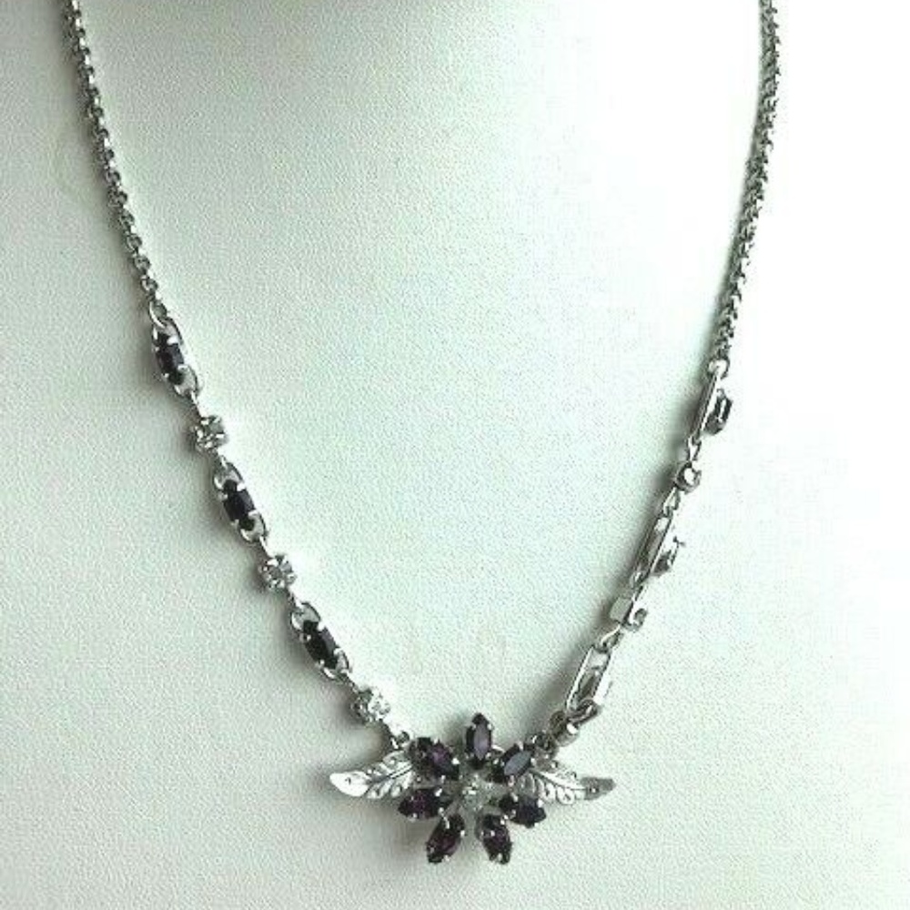 Sterling silver Van Dell necklace purple stones
